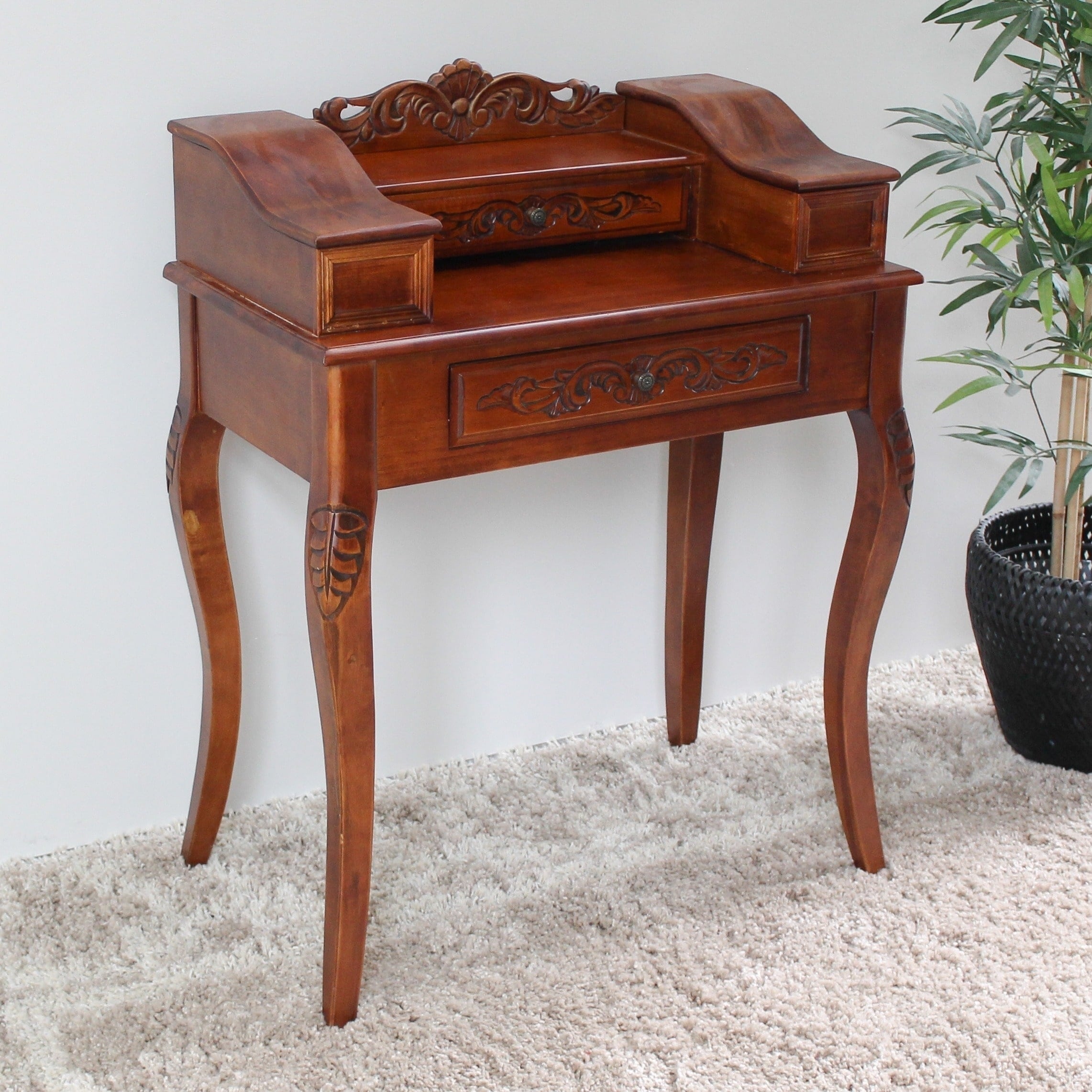 Shop International Caravan Windsor Handcarved Telephone Table On