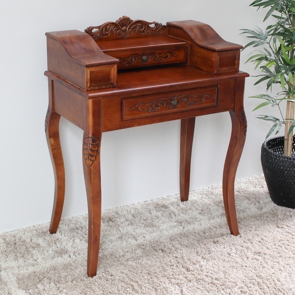 Shop International Caravan Windsor Handcarved Telephone Table On Sale Free Shipping Today