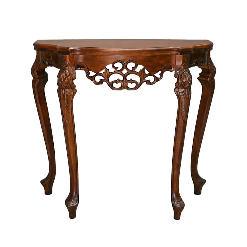 Windsor Carved Half-Moon Console Table