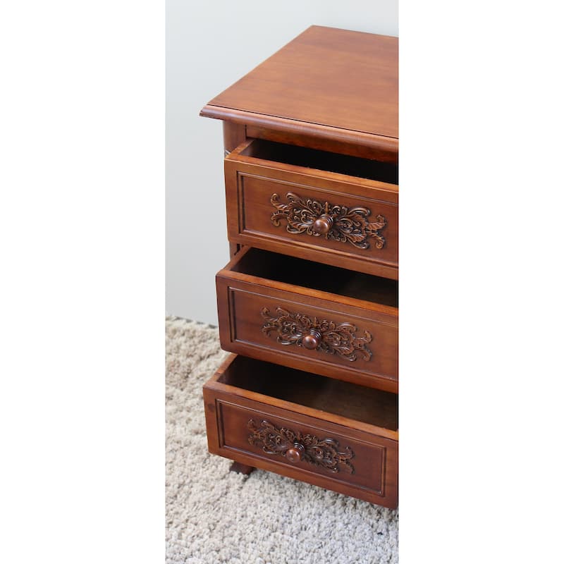 Windsor Hand-carved Wood End Table