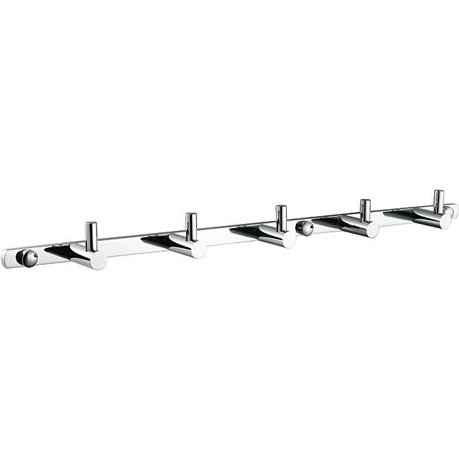 Solid Brass Utility Hook 5-Peg Tie and Belt Rack