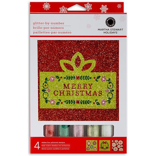 Martha Stewart Holiday Glitter By Number Set (pack Of 4)