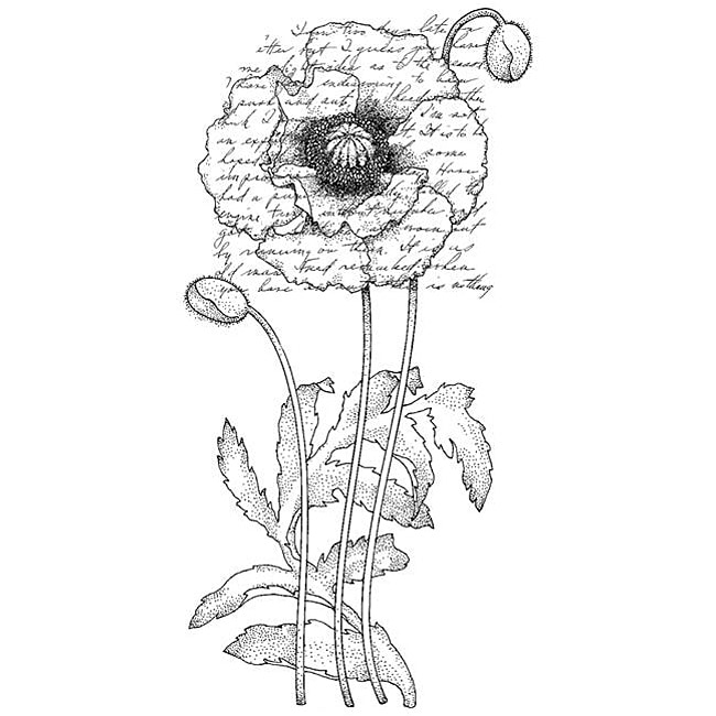 Penny Black Poppy Poem Rubber Stamp