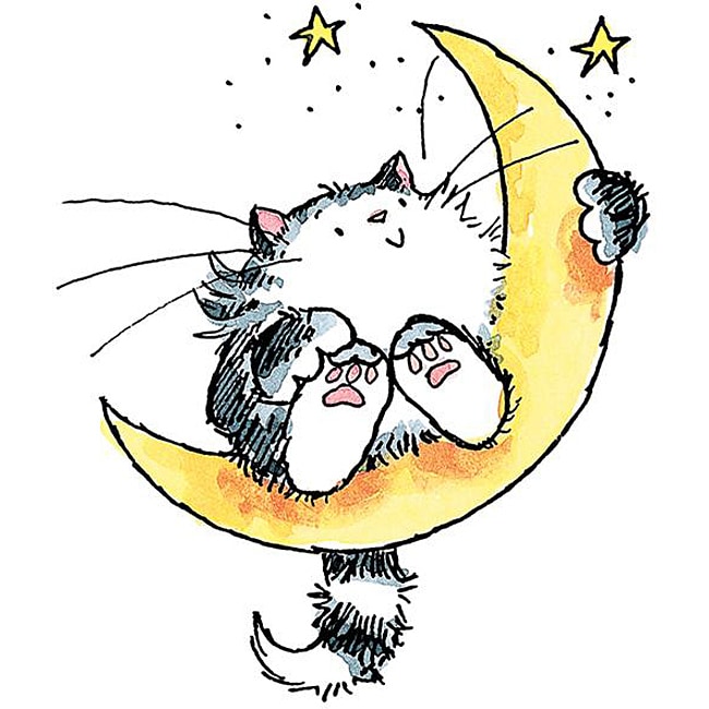 Penny Black Cat On The Moon Rubber Stamp