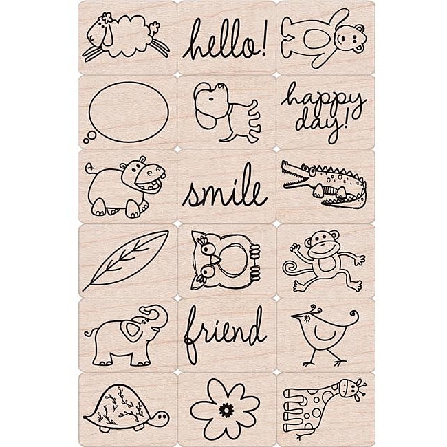 Hero Arts Happy Animals Ink N Stamp Tub