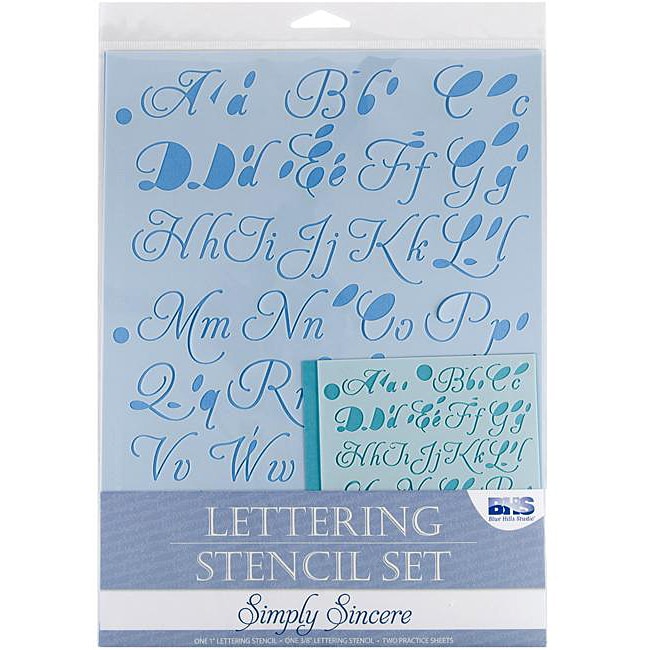 Blue Hills Studio Simply Sincere 4 piece Lettering Stencil Set