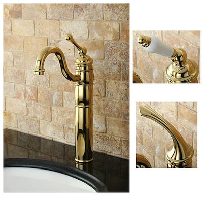 Kingston Brass Heritage Classic Victorian Polished Brass Single-handle Vessel Faucet