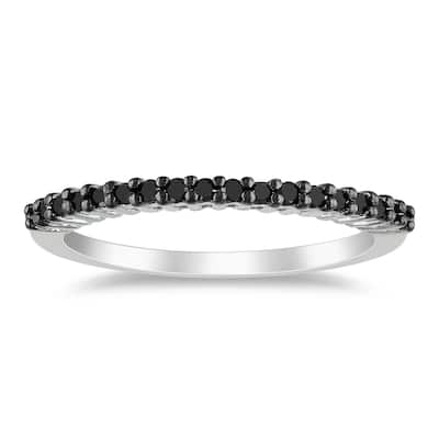 Miadora Sterling Silver 1/5ct TDW Black Diamond Band