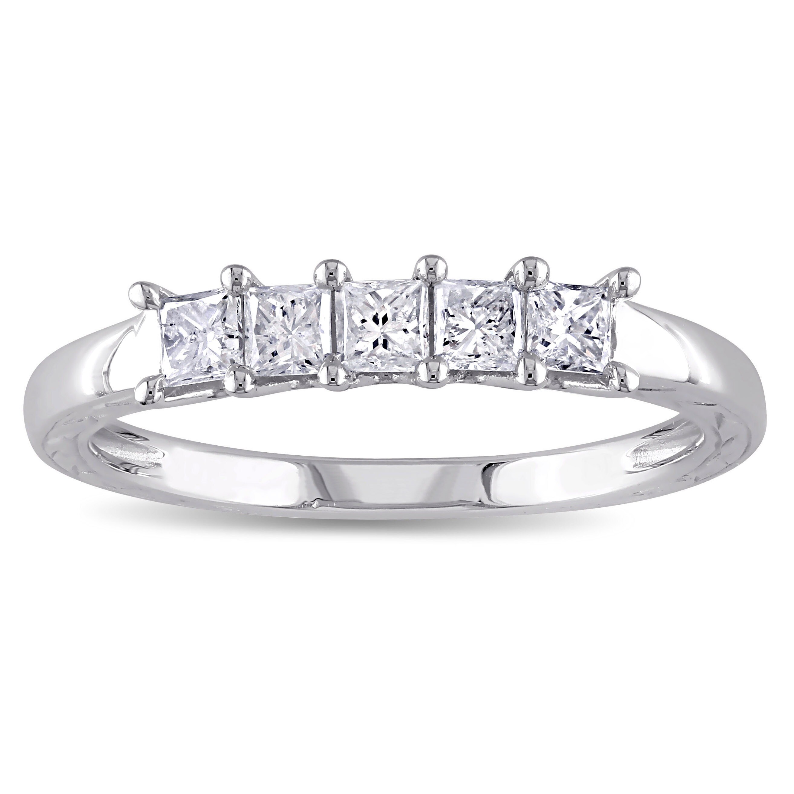 Shop Miadora 10k White Gold 12ct Tdw Diamond Anniversary Ring G H I2 I3 On Sale Free