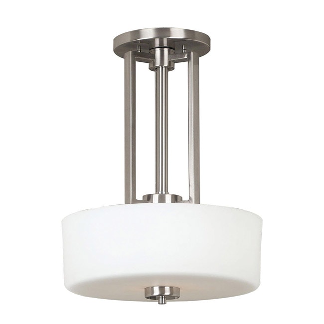 Contessa 2 light Brushed Steel Convertible Pendant