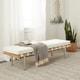 preview thumbnail 1 of 5, Strick & Bolton Andalucia Modern White Leather Bench Large 60-inch