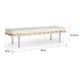 preview thumbnail 6 of 5, Strick & Bolton Andalucia Modern White Leather Bench Large 60-inch