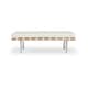 preview thumbnail 3 of 5, Strick & Bolton Andalucia Modern White Leather Bench (50 inches long)