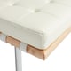 preview thumbnail 7 of 5, Strick & Bolton Andalucia Modern White Leather Bench (50 inches long)