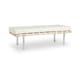 preview thumbnail 2 of 5, Strick & Bolton Andalucia Modern White Leather Bench (50 inches long)