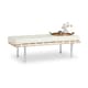 preview thumbnail 5 of 5, Strick & Bolton Andalucia Modern White Leather Bench (50 inches long)