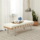 preview thumbnail 1 of 5, Strick & Bolton Andalucia Modern White Leather Bench (50 inches long)