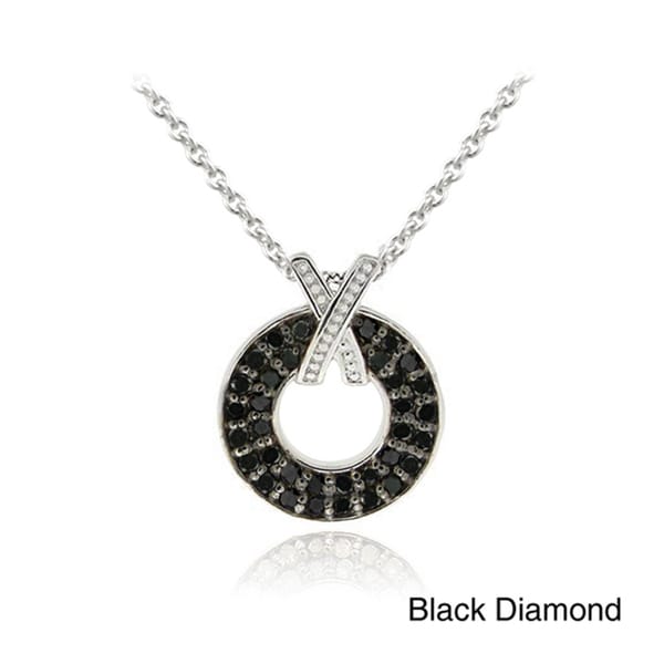 DB Designs Sterling Silver 1/4ct TDW Black Diamond X and O