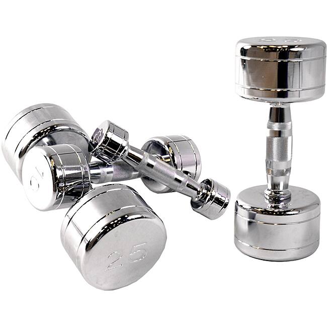 CAP Barbell 5-50-pound Chrome Dumbbell Set