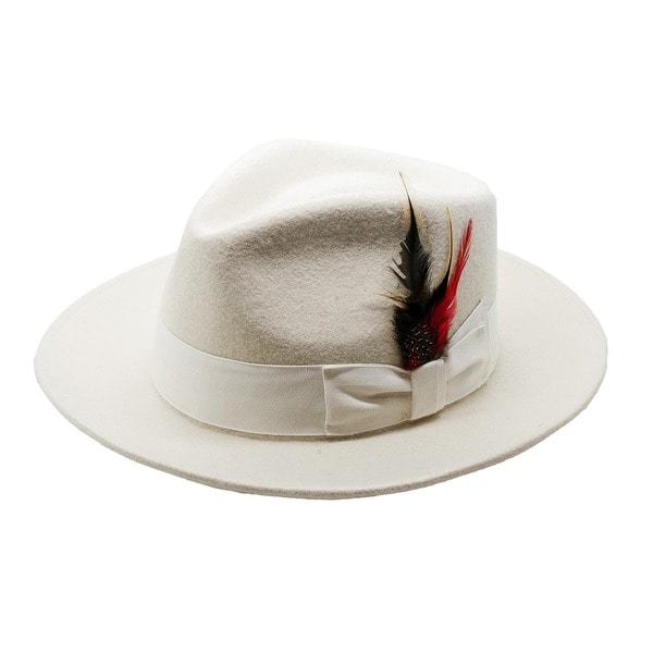 Ferrecci Mens White Wool Felt Fedora   Shopping   Great