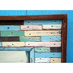 Handmade Recycled Wood Maha Jigsaw Framed Mirror (Thailand)