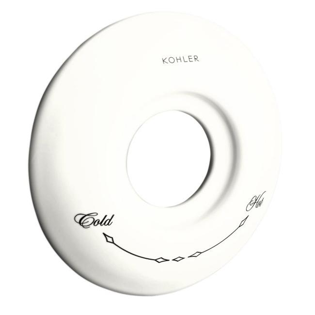 Kohler K 10140 0 White Thermostatic Ceramic Escutcheon