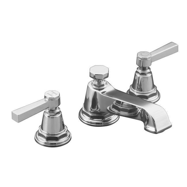 Pinstripe Lever Handles Pure Widespread Bathroom Sink Faucet
