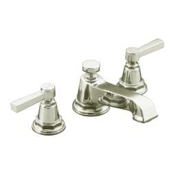Kohler K-13132-4A-SN Vibrant Polished Nickel Pinstripe Pure Widespread Lavatory Faucet with Lever Handles. Opens flyout.
