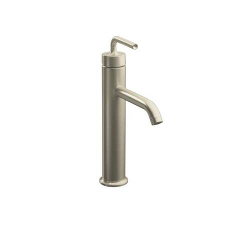 Kohler Vibrant Brushed Nickel Purist Tall Single-Control Lavatory Faucet with Straight Lever Handle