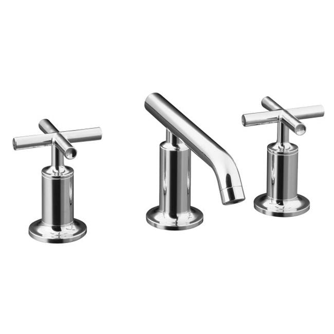 Kohler K Cp Polished Chrome Purist Widespread Lavatory Faucet With Low Spout And Low