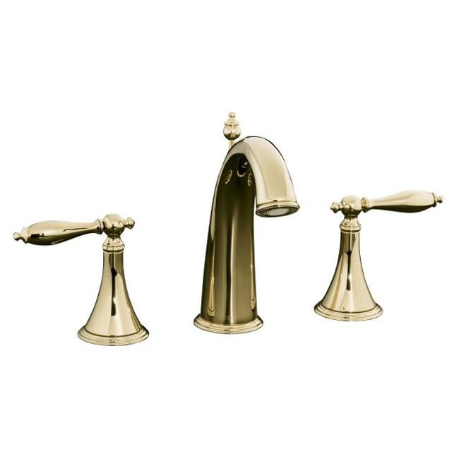Kohler K 310 4M AF Vibrant French Gold Finial Traditional Widespread Lavatory Faucet With Lever Handles L13361586 