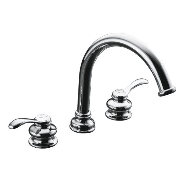 Kohler K t12885 4 cp Polished Chrome Fairfax Deck mount Bath Faucet Trim, Valve Not Included