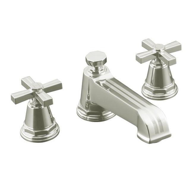 Kohler K t13140 3b sn Vibrant Polished Nickel Pinstripe Deck mount High flow Bath Faucet Trim, Valve Not Included