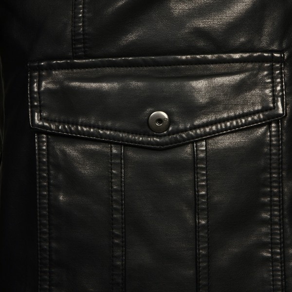 calvin klein hooded leather jacket