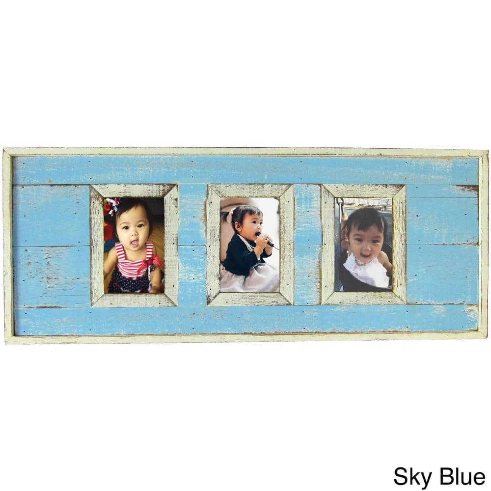 Handmade Recycled Boatwood 3-Window Picture Frame (Thailand)