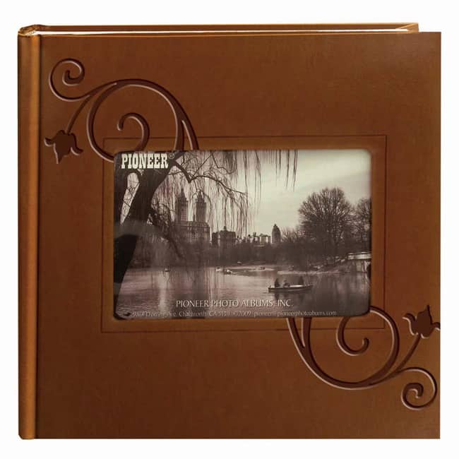 Pioneer 200-Pocket Brown Embossed Leatherette Photo Albums (Pack of Two)