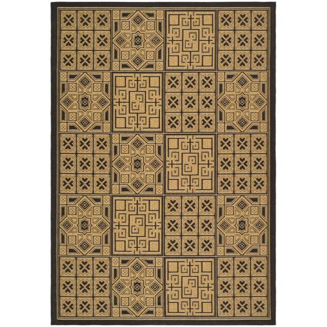 Safavieh Indoor/ Outdoor Black/ Natural Rug - 8'11 x 12'