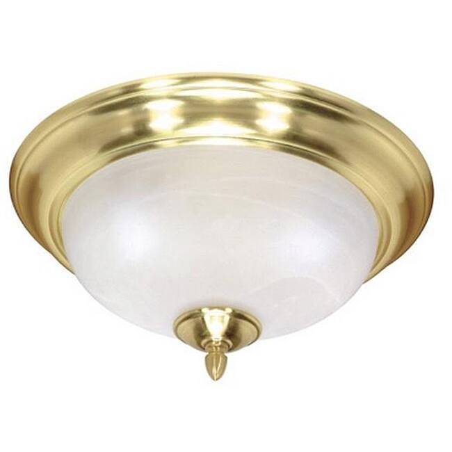 Energy Star 2-light Brass Flush Mount Light