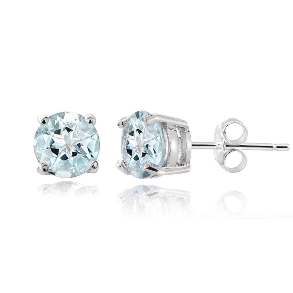 Icz Stonez Sterling Silver Aquamarine Stud Earrings Today $18.99 3.9