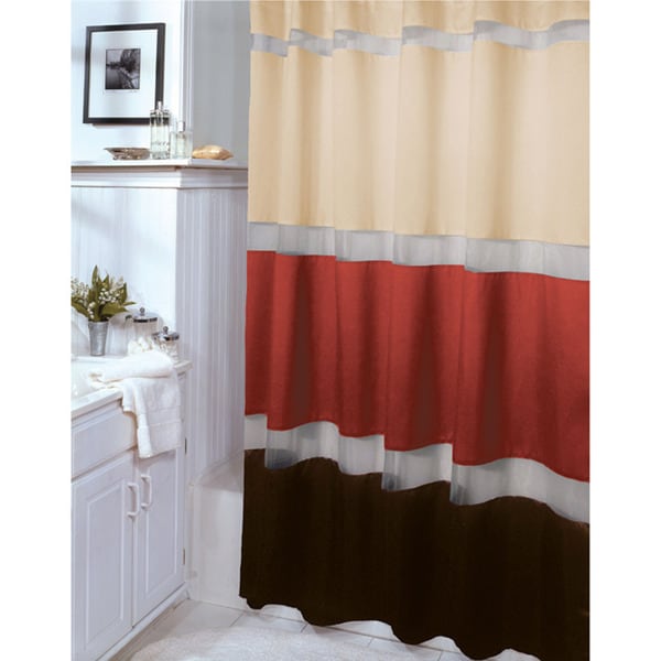 Shop Marin Terracotta and Brown Shower Curtain Free Shipping On