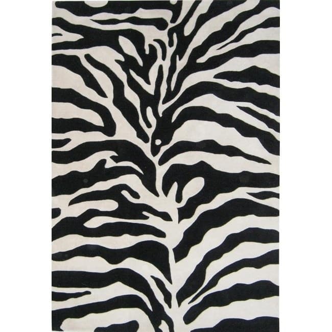 Alliyah Handmade Black New Zealand Blend Wool Rug (8' x 10') - 8' x 10'