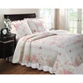 Greenland Home Fashions Coral Red 3-piece Quilt Set