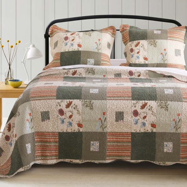 Greenland Home Fashions Sedona 100% Cotton Quilt + Pillow Sham Set. Opens flyout.