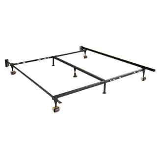 Shop Adjustable Twin/ Full/ Queen Steel Bed Frame with Casters - Free ...