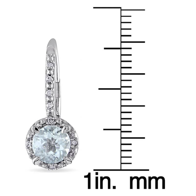 Miadora Sterling Silver Aquamarine and Diamond Accent Earrings
