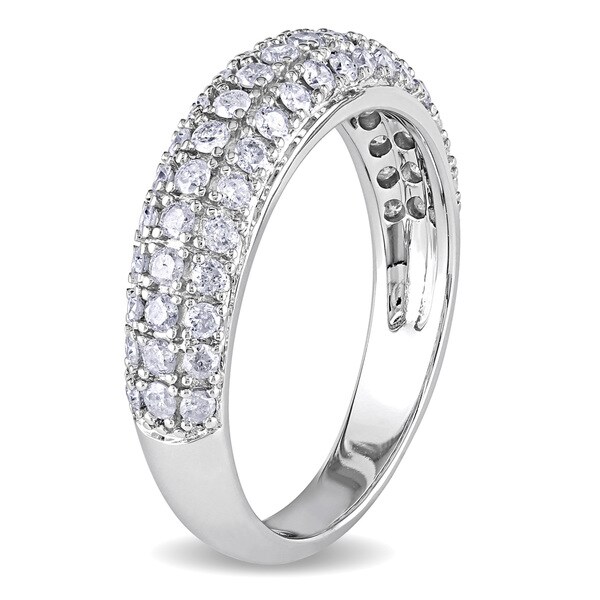 Diamond Wedding Band in Sterling Silver G-H,I2-I3 1//10 cttw, Size-10.75