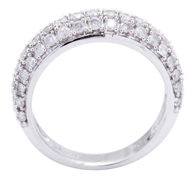 Diamond Wedding Band in Sterling Silver G-H,I2-I3 1//10 cttw, Size-10.75