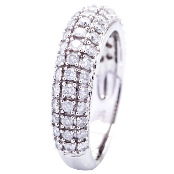 Size-5.75 G-H,I2-I3 Diamond Wedding Band in 14K White Gold 1//10 cttw,