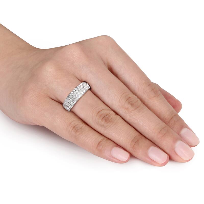 Miadora 10k White Gold 1ct TDW Pave Diamond Ring (G-H, I2-I3)