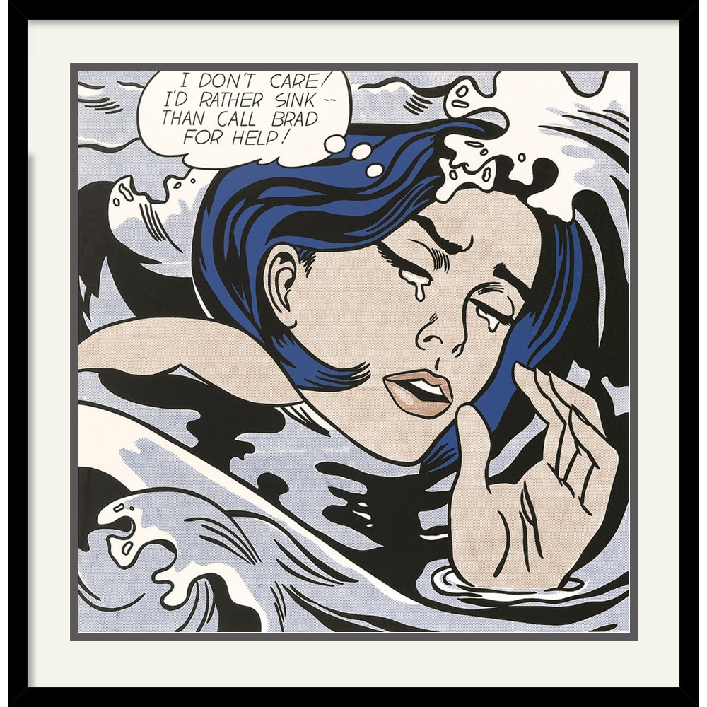 Roy Lichtenstein Drowning Girl 1963 Framed Art Print Overstock 5607752